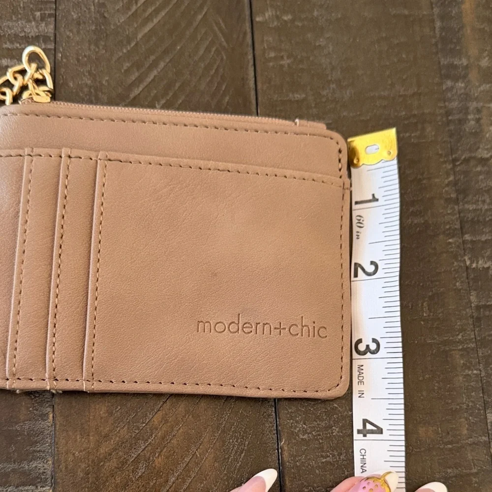 Tan Card Holder with Chain